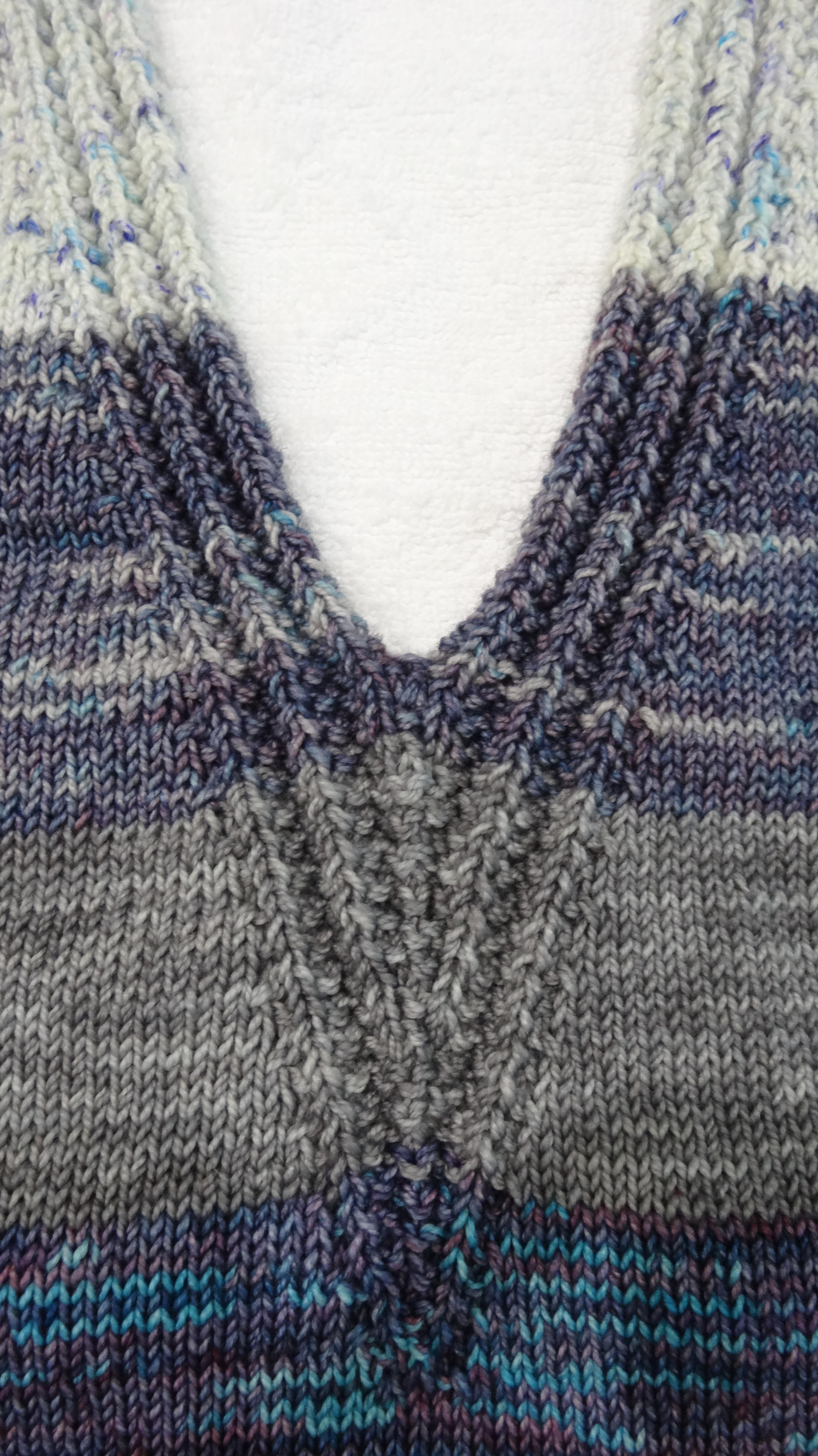 Sweater Adventure #4: V-Neck Edging Complete | Holly Knits and Natters